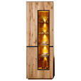 VITRINE  in furniert, massiv, teilmassiv Wildeiche Wildeiche - Wildeiche/Anthrazit, KONVENTIONELL, Glas/Holz (72/203/38cm) - Linea Natura