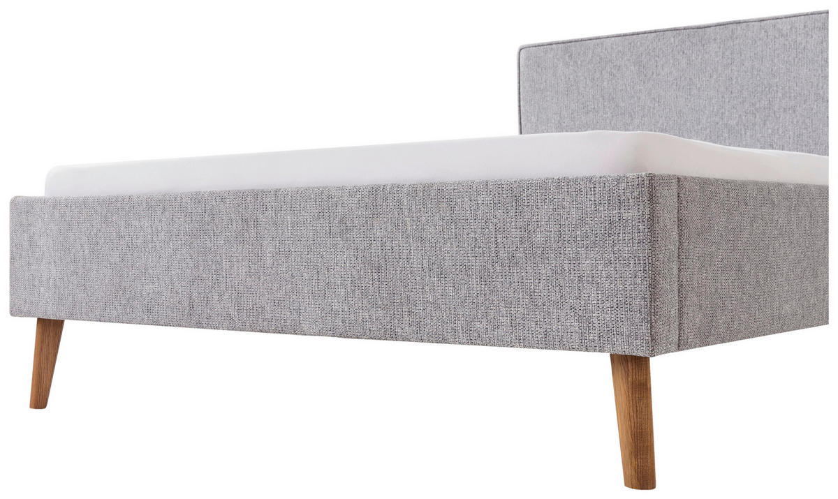 POLSTERBETT Grau 140/200 cm  - Eichefarben/Grau, Basics, Holz/Textil (140/200cm) - Boxxx