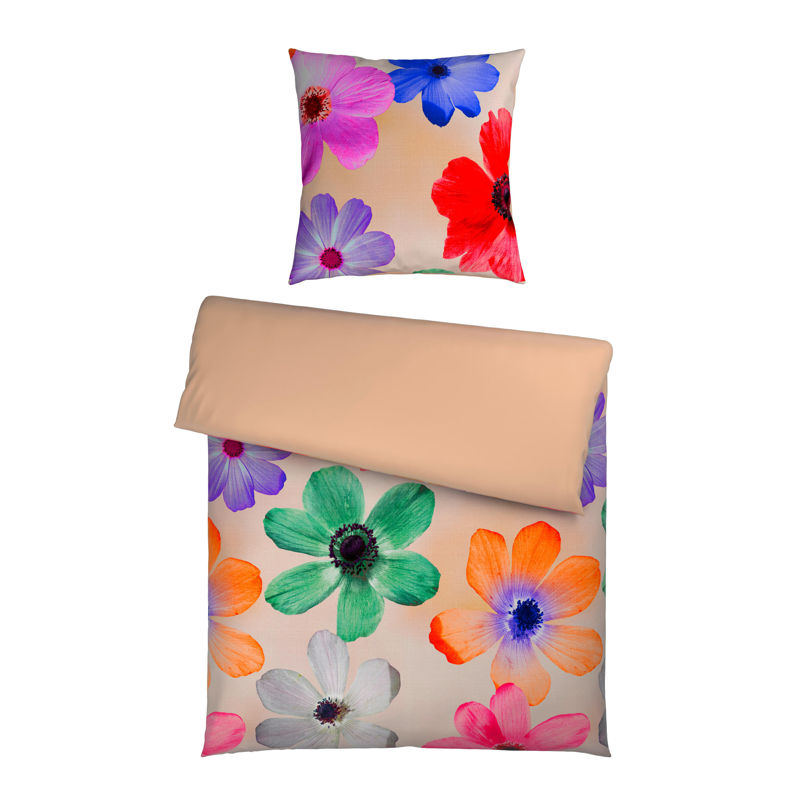 WENDEBETTWÄSCHE 2-teilig Satin 155/220 cm  - Multicolor/Rosa, Natur, Textil (155/220cm) - Esposa