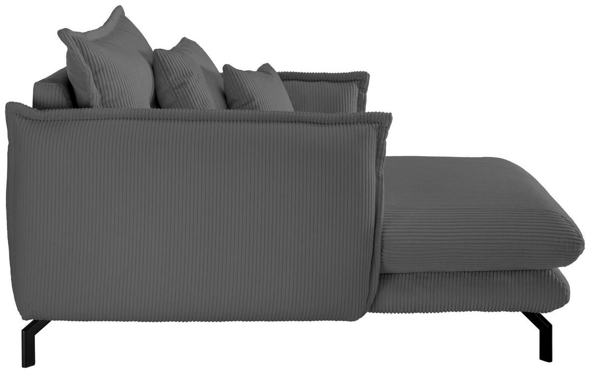 XXL-SESSEL in Cord Grau  - Schwarz/Grau, Modern, Textil/Metall (111/101/167cm) - Livetastic