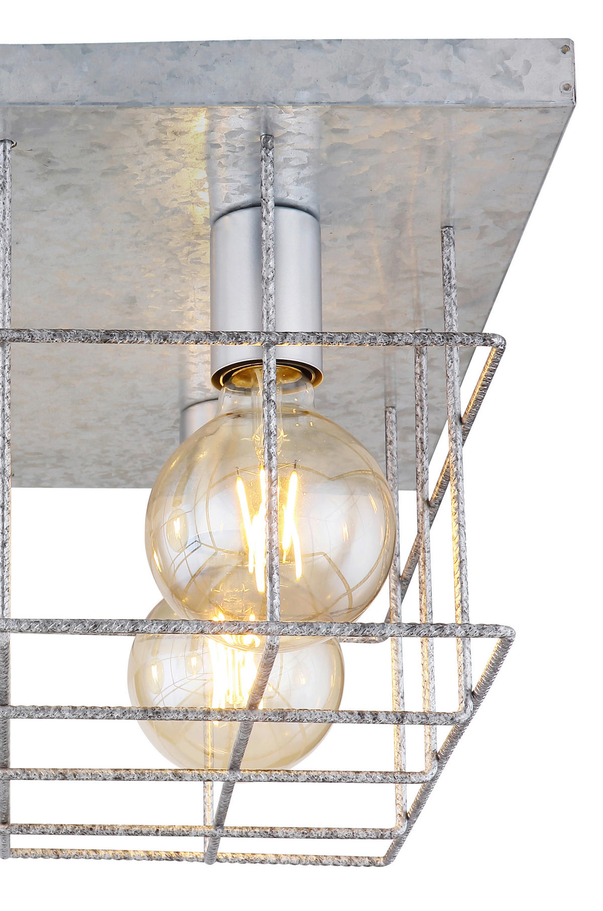 DECKENLEUCHTE    40/40/26 cm  - Zinkfarben, Design, Metall (40/40/26cm) - Globo