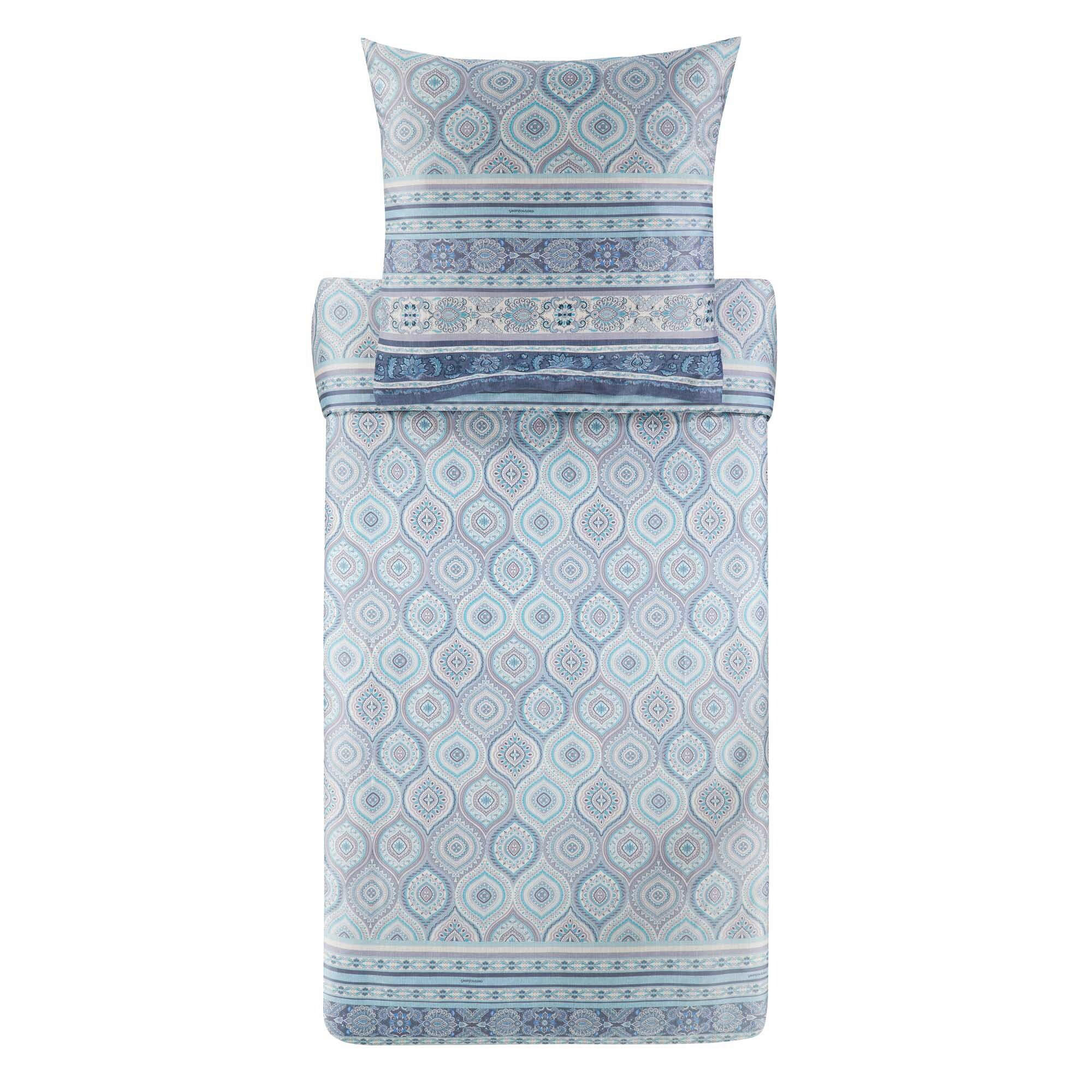 POSTELJNINA HANBURY 140/200 cm saten pastelno modra  - pastelno modra, Basics, tekstil (140/200cm) - Bassetti