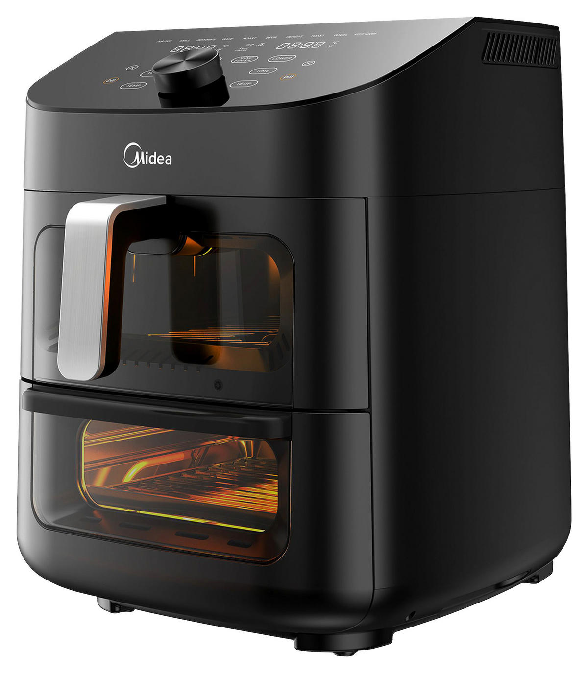 HEIßLUFTFRITTEUSE Airfryer MAD1100DADK 6,4 + 4,4 L  - Silberfarben/Schwarz, Basics, Kunststoff/Metall (42,5/40,5/32,5cm) - Midea