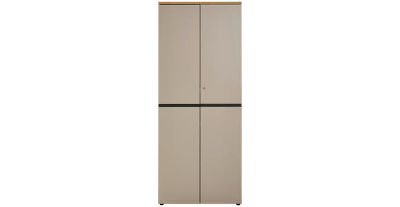 AKTENSCHRANK 81/197/40 cm  - Eichefarben/Grau, MODERN, Holzwerkstoff (81/197/40cm) - Novel