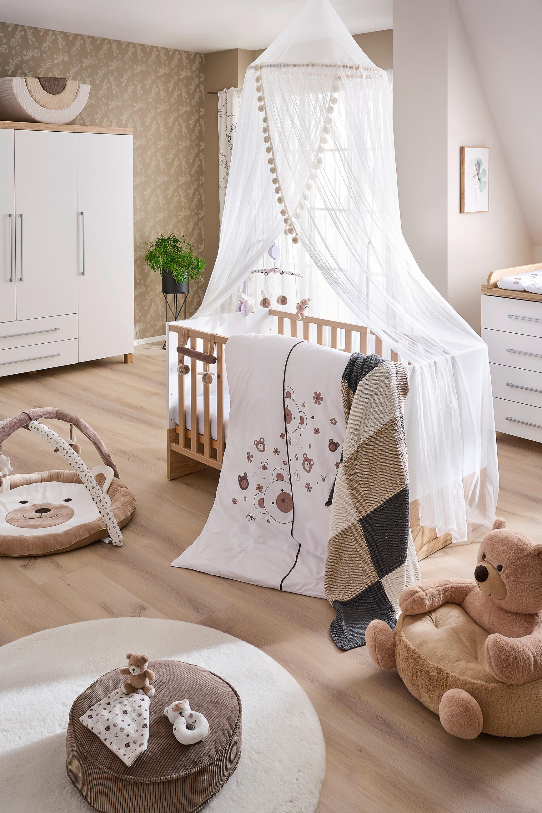 BABYBETTWÄSCHE 100/135 cm  - Beige/Braun, Basics, Textil (100/135cm) - Patinio