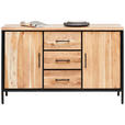 SIDEBOARD Akazie massiv Akaziefarben  - Schwarz/Akaziefarben, LIFESTYLE, Holz/Metall (130/80/40cm) - Landscape