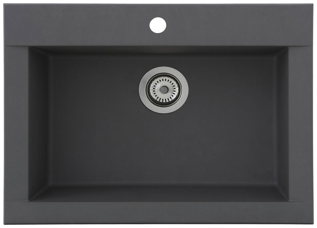 SPÜLE 1712OHIO66X50G  - Grau, Trend, Glas/Kunststoff (66/21/50cm) - Respekta