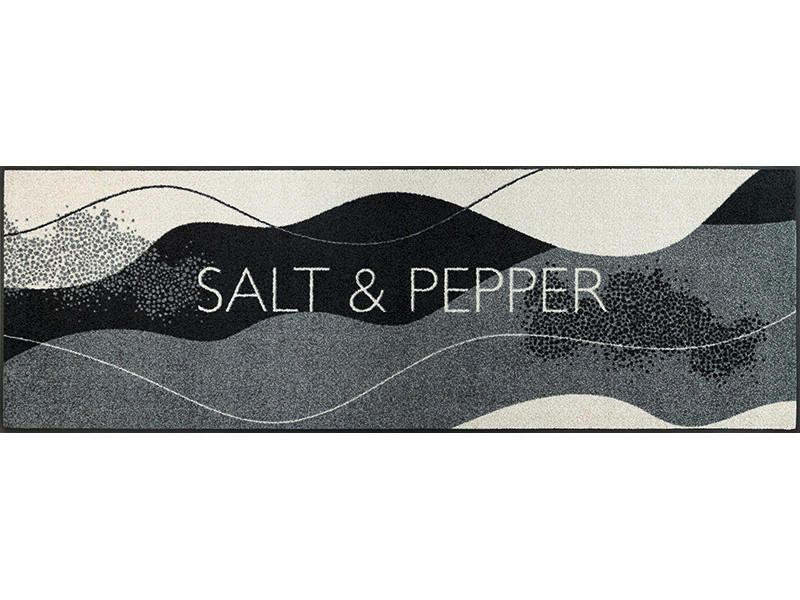 KÜCHENLÄUFER 60/180 cm Salt und Pepper  - Grau, KONVENTIONELL, Kunststoff/Textil (60/180cm) - wash+dry