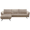 ECKSOFA in Mikrofaser Hellbraun  - Hellbraun/Schwarz, Konventionell, Textil/Metall (178/285cm) - Carryhome