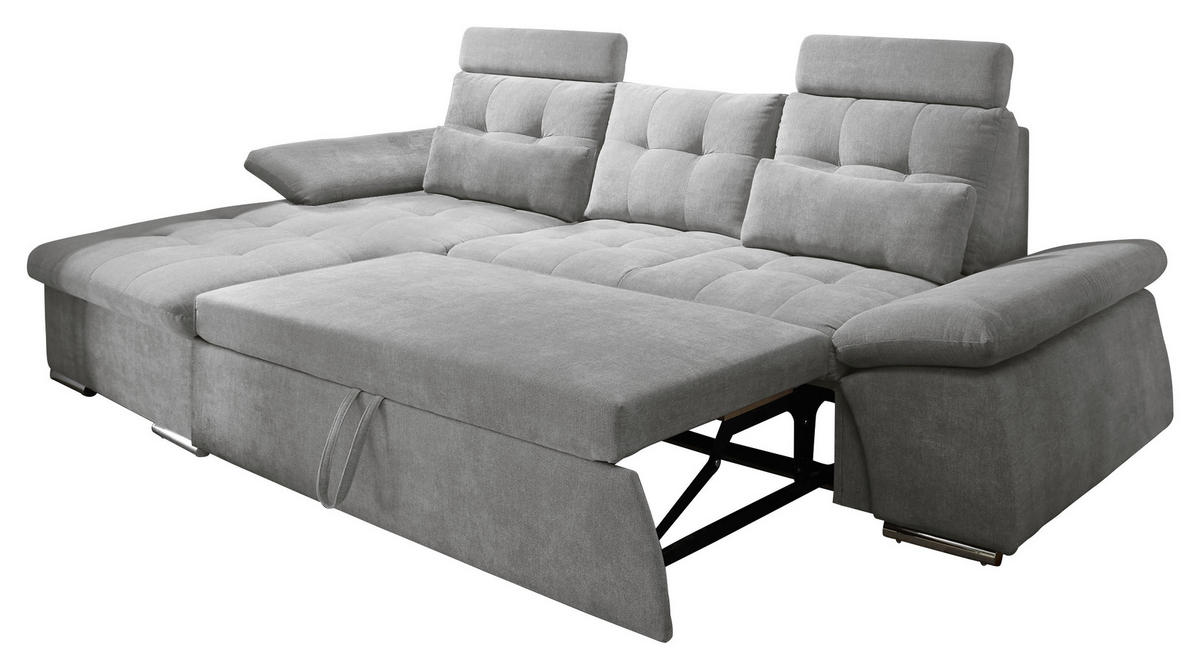 SAROKKANAPÉ textil, faalapú anyag szürke  - ezüst/szürke, Konventionell, műanyag/faalapú anyag (170/268cm) - MID.YOU