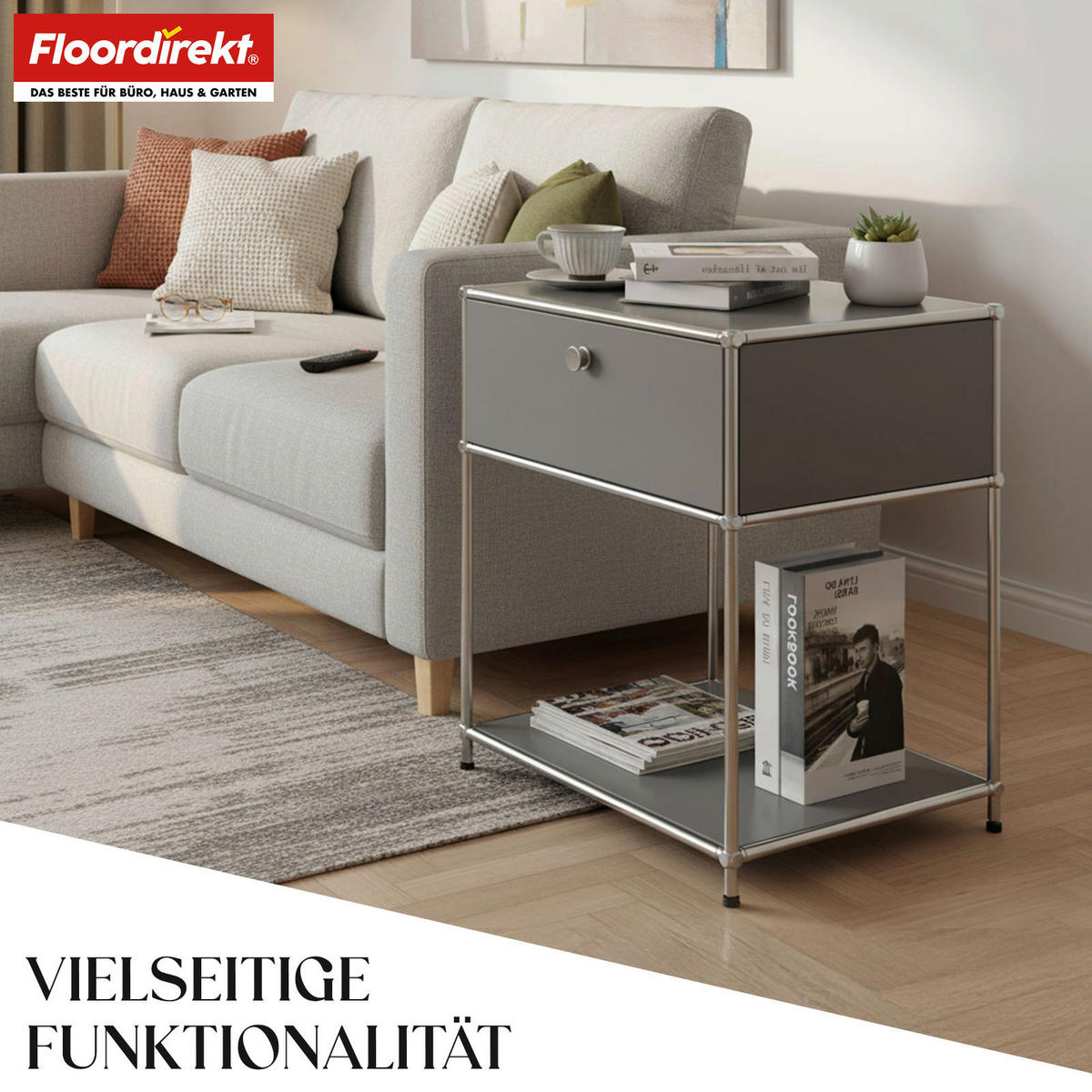 REGAL Grau  - Grau, Basics, Metall (50/65/40cm) - Floordirekt