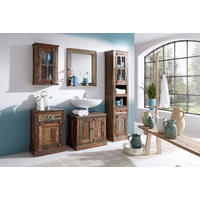 BADEZIMMER 5-teilig  in  - Multicolor/Schwarz, Basics, Holz/Metall - Livetastic