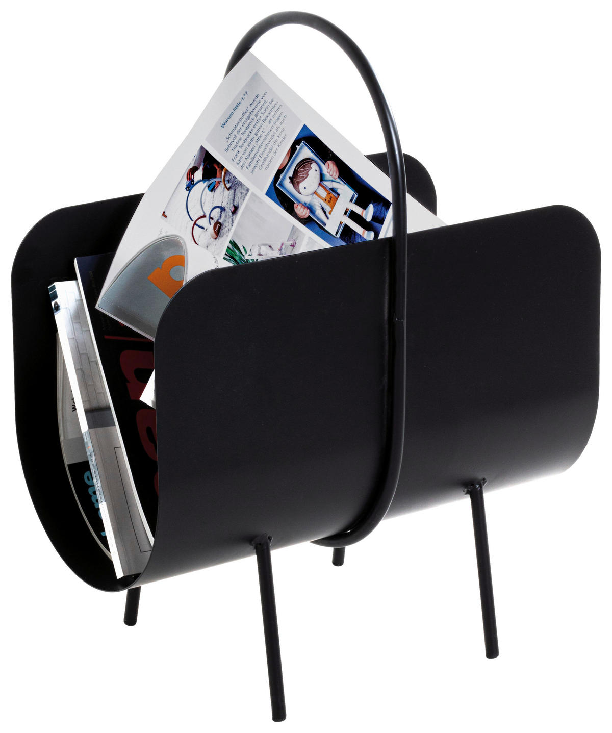 ZEITUNGSSTÄNDER Metall Schwarz  - Schwarz, Design, Metall (37/47/22cm)