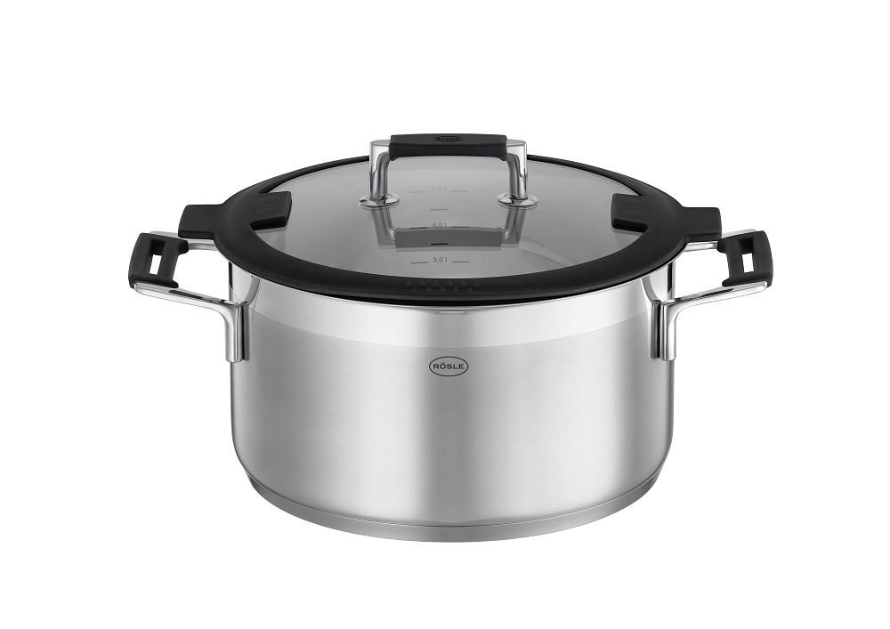 KOCHTOPF Silence Pro 5,8 L  - Edelstahlfarben, Basics, Metall (34,5/25,5/19cm) - Rösle