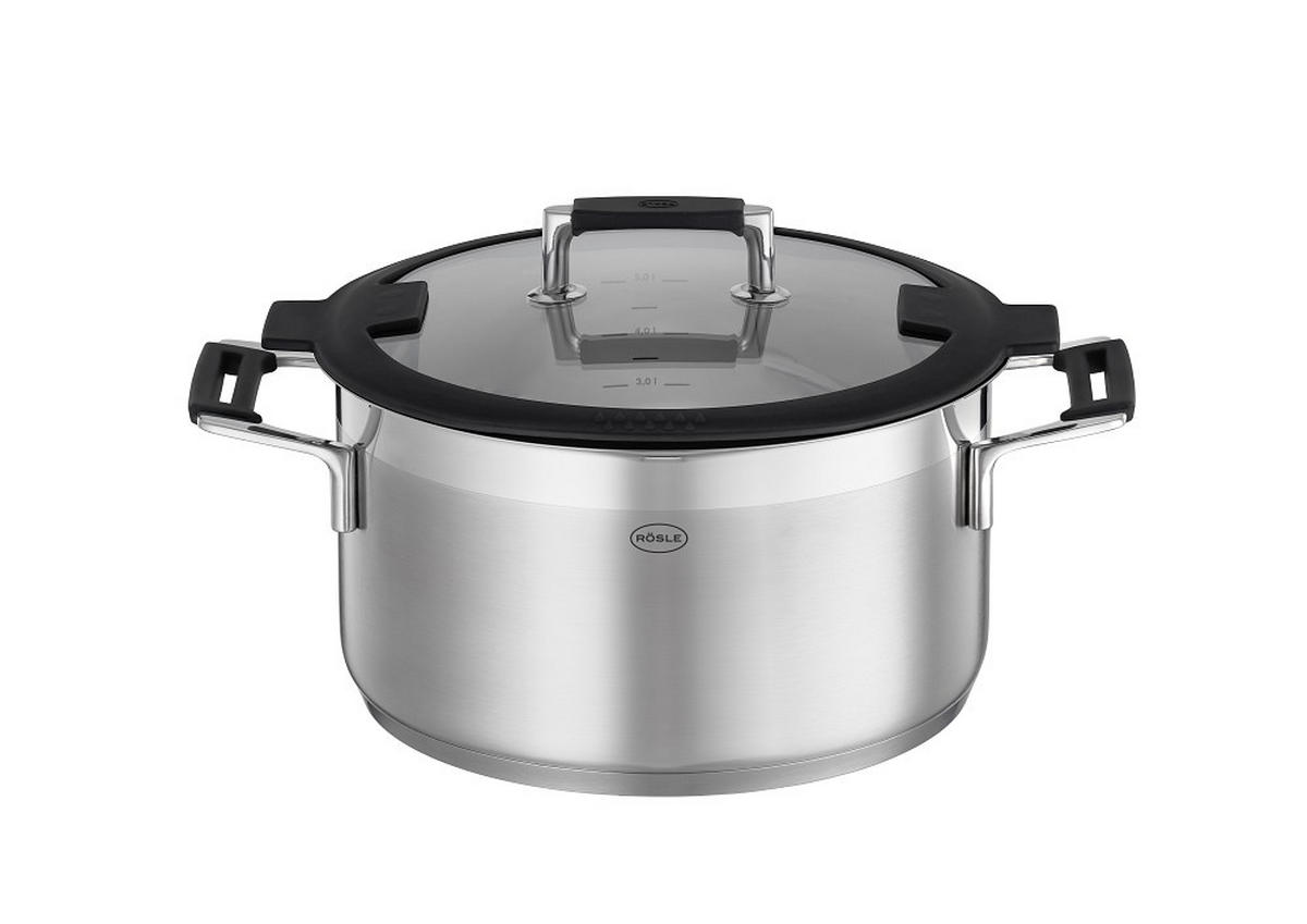 KOCHTOPF Silence Pro 5,8 L  - Edelstahlfarben, Basics, Metall (34,5/25,5/19cm) - Rösle