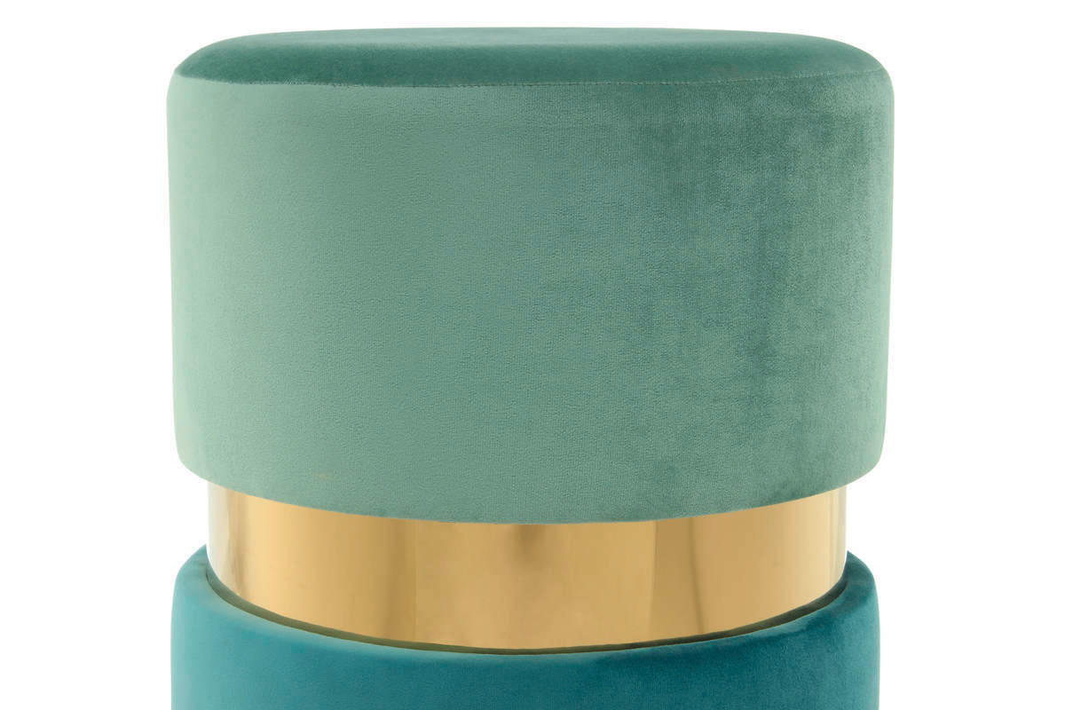 HOCKER Kiefer Goldfarben, Petrol, Mintgrün  - Goldfarben/Petrol, LIFESTYLE, Holz/Kunststoff (35/46/35cm) - Kayoom