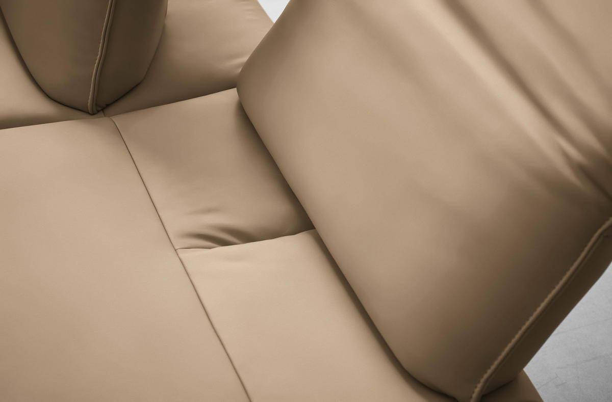 ECKSOFA  in Echtleder Sandfarben  290/230 cm  - Sandfarben/Anthrazit, Design, Leder/Metall (290/230cm) - Johann Jakob