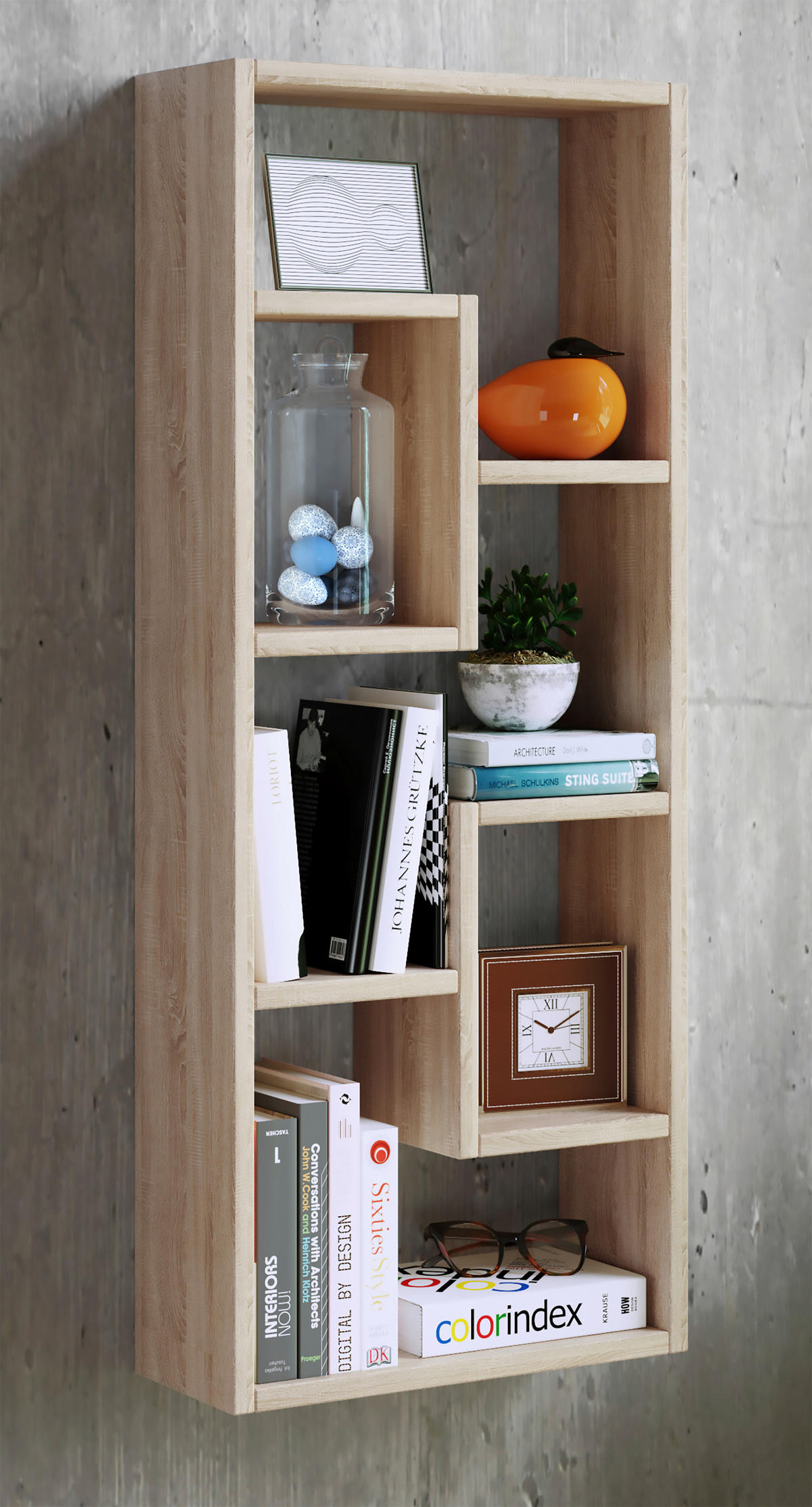 WANDREGAL 36/92/15 cm  - Honigeiche, Design, Holzwerkstoff (36/92/15cm) - MID.YOU