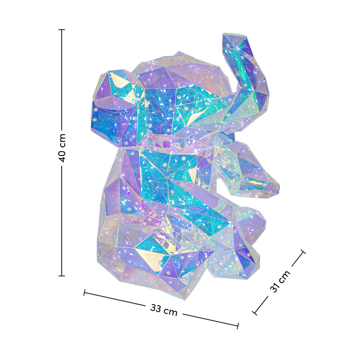 TISCHLEUCHTE 33/31/40 cm   - Transparent/Perlmutt, Trend, Kunststoff (33/31/40cm) - Novel