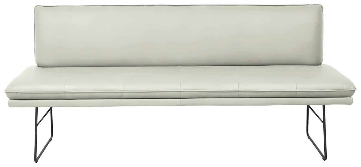 SITZBANK in Metall, Textil Schwarz, Hellgrau  - Hellgrau/Schwarz, Design, Textil/Metall (195/87/65cm) - Dieter Knoll