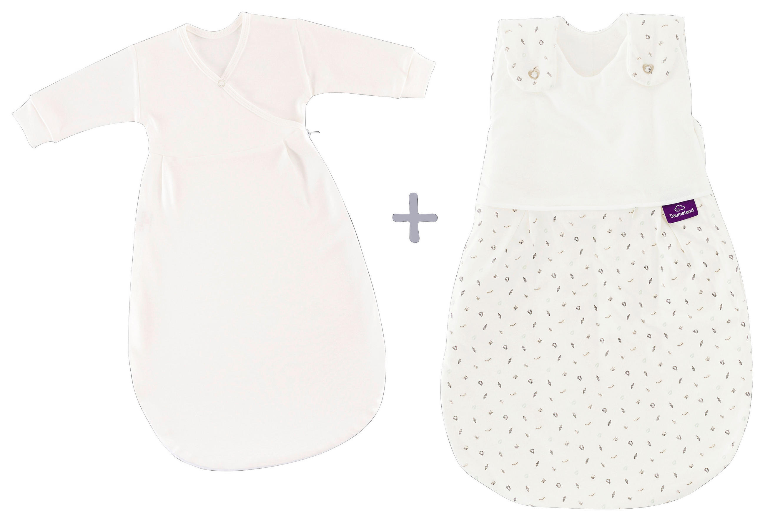 BABYSCHLAFSACKSET Faultier 50/56 - Weiß, Trend, Textil (50/56null) - Träumeland