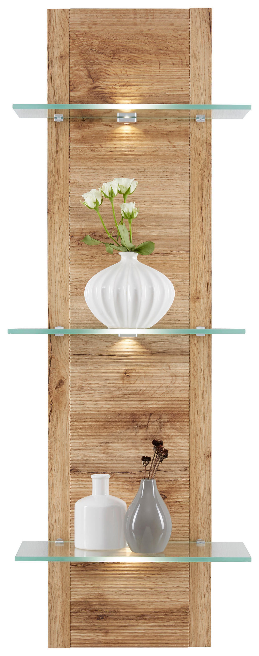 POLIČNI ELEMENT boja hrasta  - boja hrasta, Moderno, staklo/pločasti materijal (38/110/19cm) - Hom`in