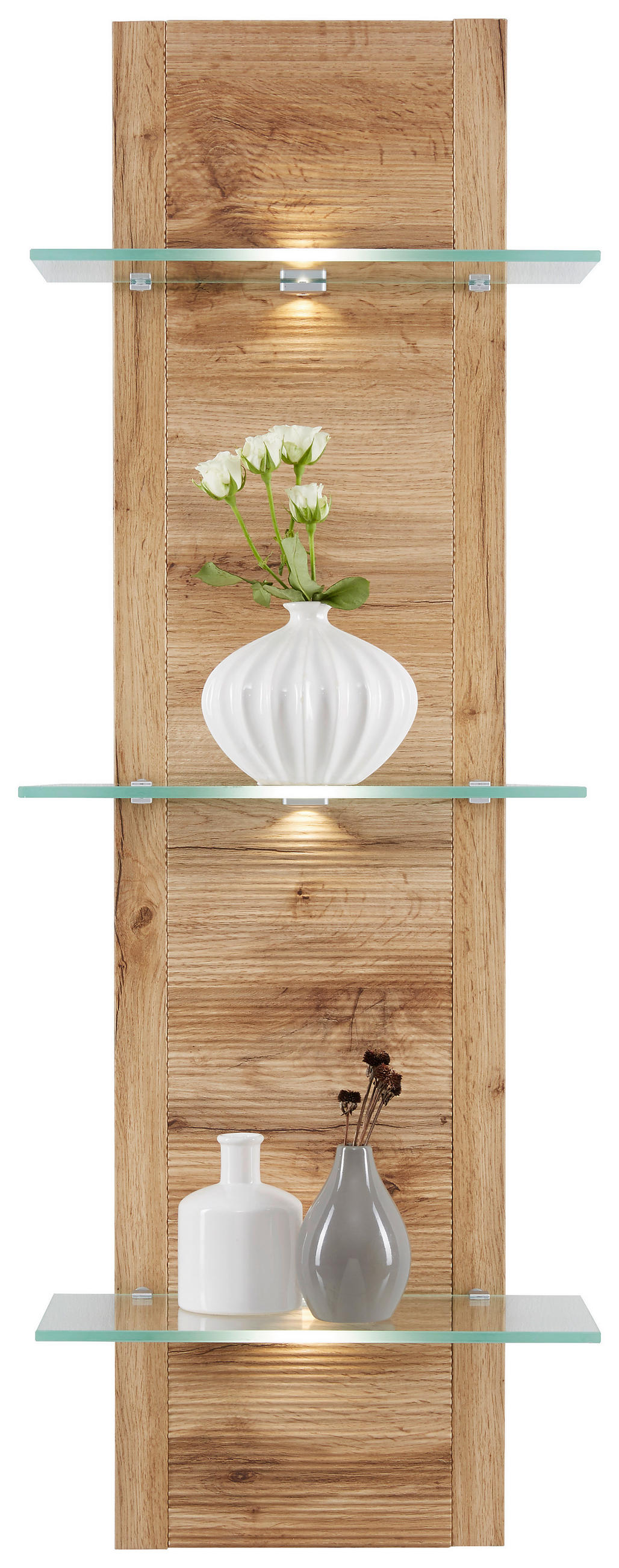 POLIČNI ELEMENT boja hrasta  - boja hrasta, Moderno, staklo/pločasti materijal (38/110/19cm) - Hom`in