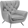 CHESTERFIELD-SESSEL - Hellgrau/Schwarz, Design, Textil/Metall (100/106/95cm) - Pure Home Lifestyle