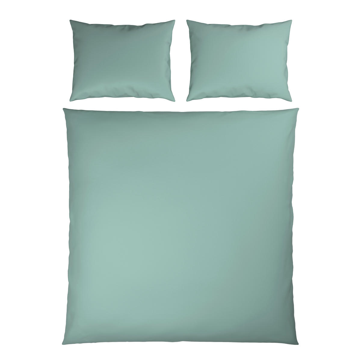 BETTWÄSCHESET TANJA Satin 200/210 cm  65 cm/100 cm  - Salbeigrün, Basics, Textil (200/210cm) - Novel