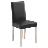 STUHL Lederlook Sonoma Eiche, Schwarz  - Schwarz/Sonoma Eiche, KONVENTIONELL, Holz/Textil (44/92/57cm) - Carryhome