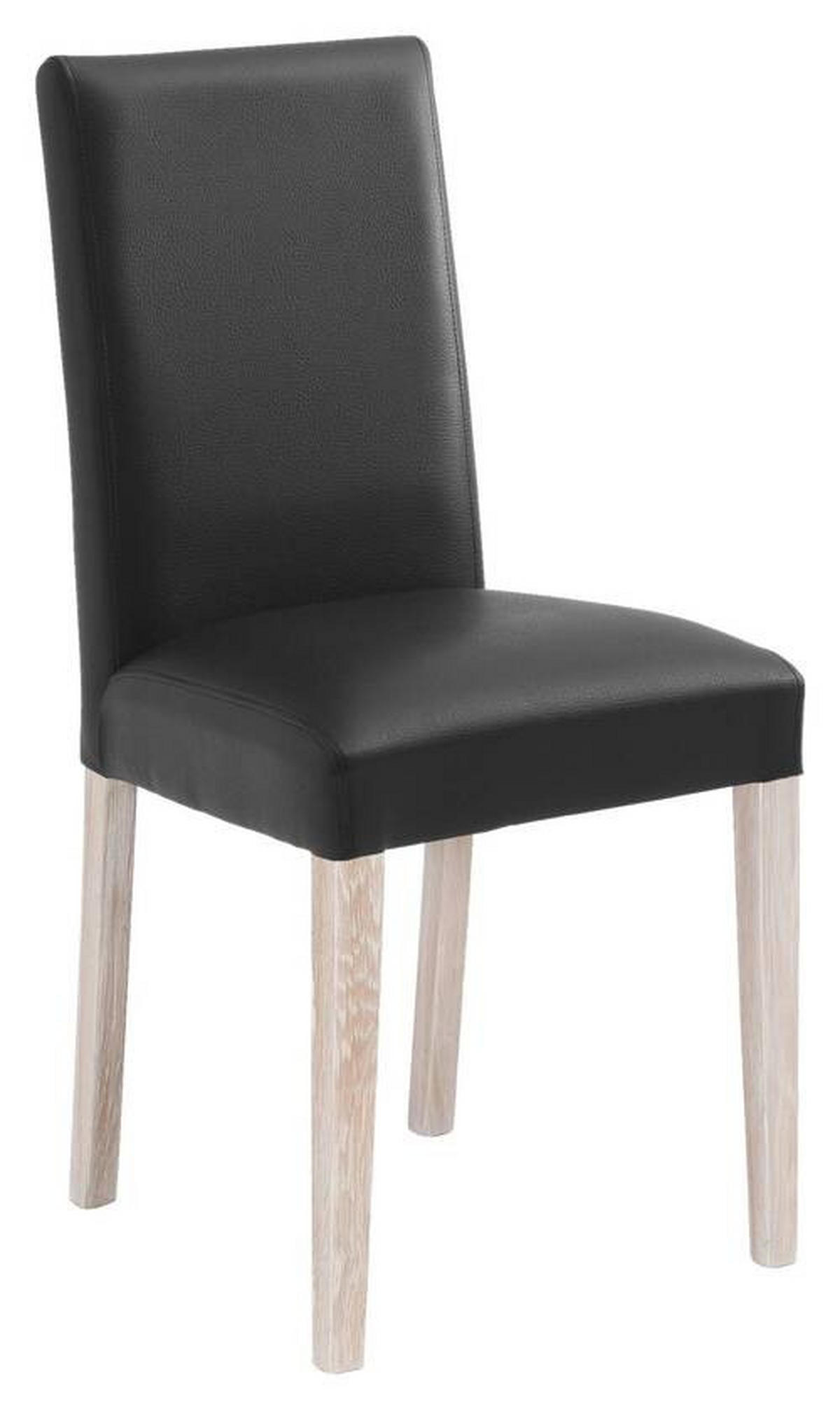 STUHL Lederlook Sonoma Eiche, Schwarz  - Schwarz/Sonoma Eiche, KONVENTIONELL, Holz/Textil (44/92/57cm) - Carryhome