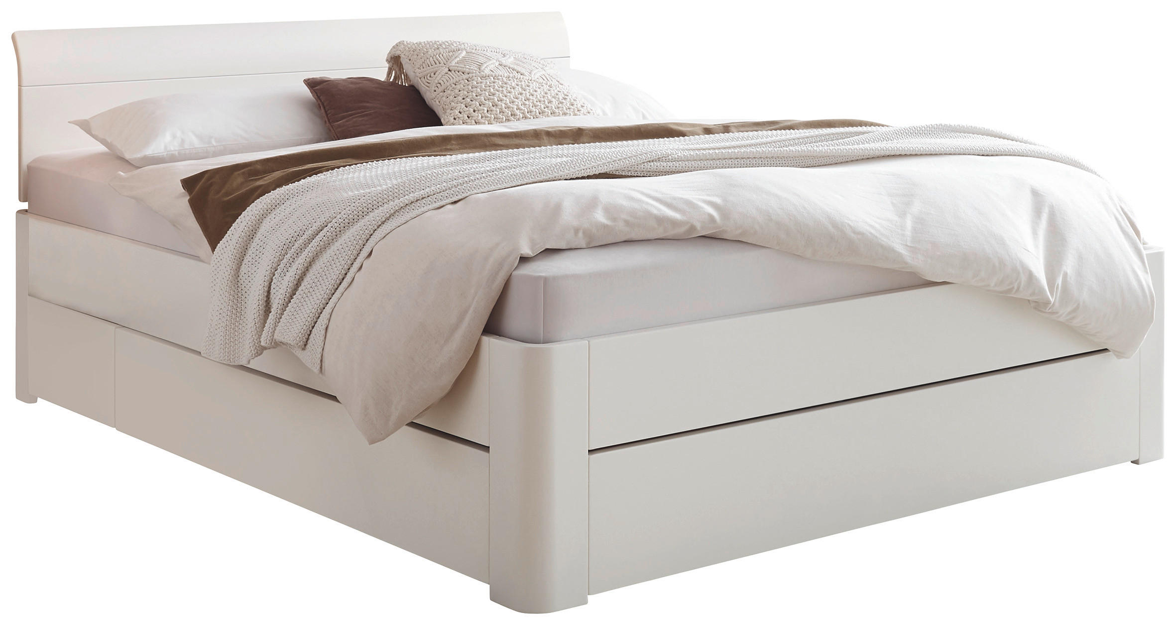 STAURAUMBETT 200/200 cm,  in Weiß,  - Weiß, Design, Holzwerkstoff (200/200cm) - Hasena