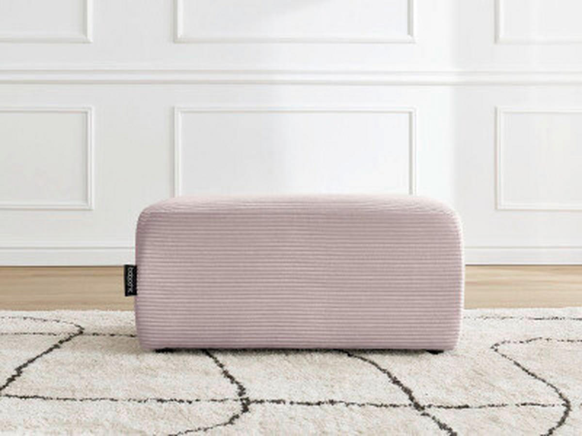 HOCKER ATILLA Cord Lila  - Lila/Schwarz, MODERN, Kunststoff/Textil (92/44/48cm)