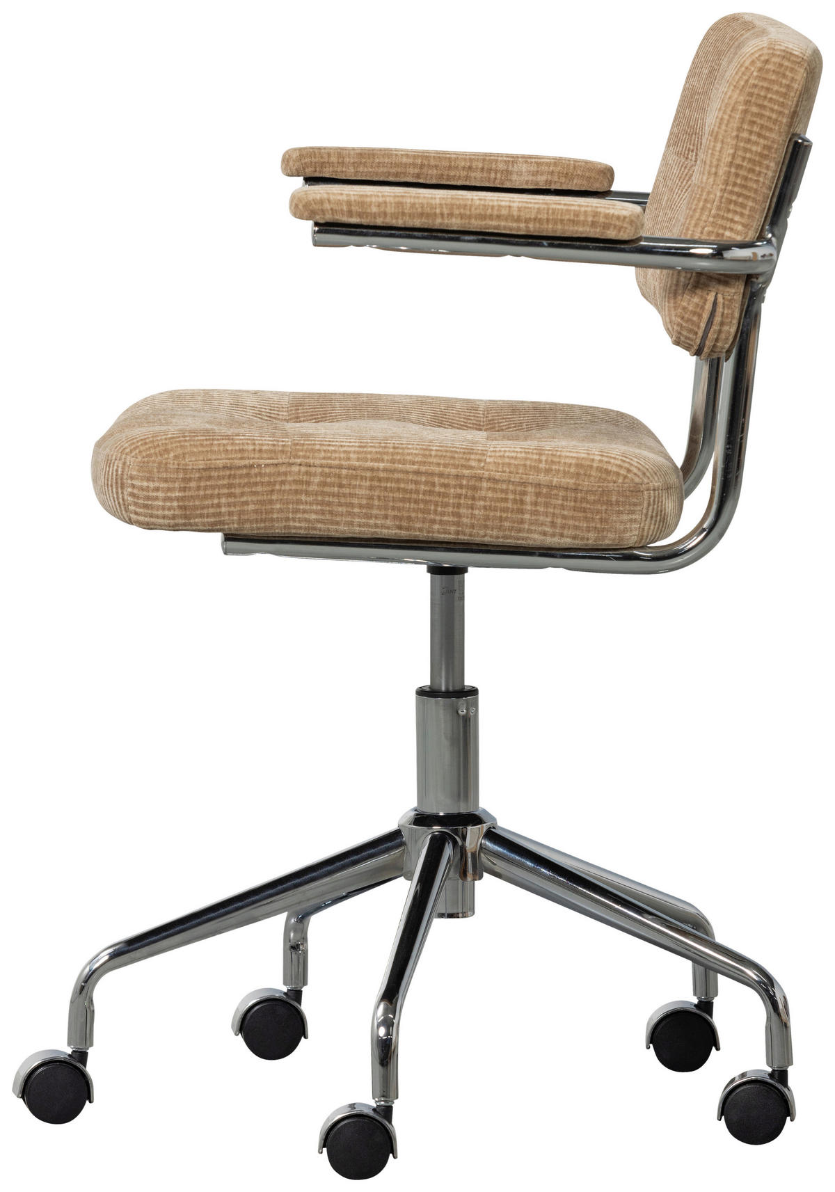 DREHSTUHL gerippt Sandfarben  - Sandfarben/Chromfarben, MODERN, Kunststoff/Textil (54/87/60cm) - Livetastic