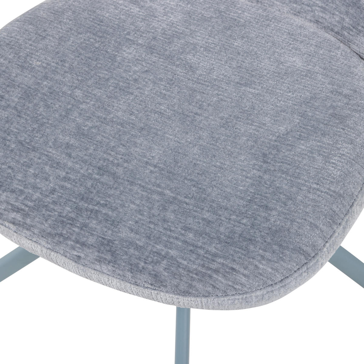 STUHL-SET 2 Stück , Sitzfläche 360° drehbar , Bouclé  - Blau, MODERN, Textil/Metall (58/80/65cm) - Livetastic