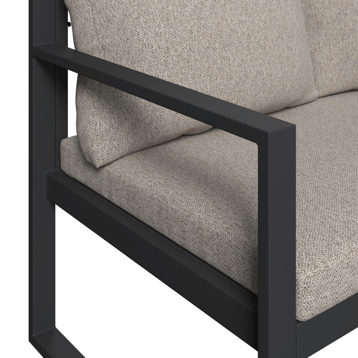 LOUNGEGARNITUR 3-teilig   142.5/70/67 cm Aluminium, Eisen  - Dunkelgrau/Grau, MODERN, Kunststoff/Textil (142.5/70/67cm) - Ambia Garden