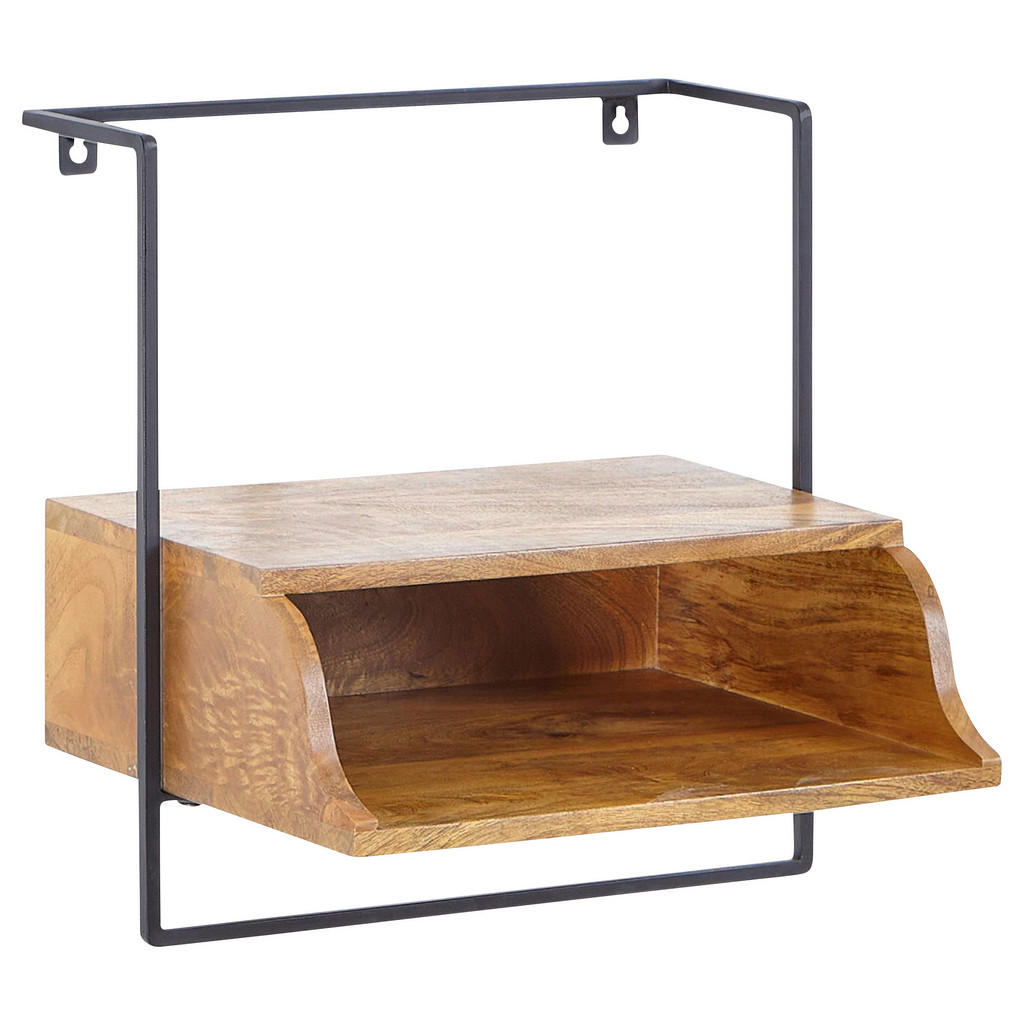 Nachtkästchen Wohnling Braun/Schwarz B: 44 cm