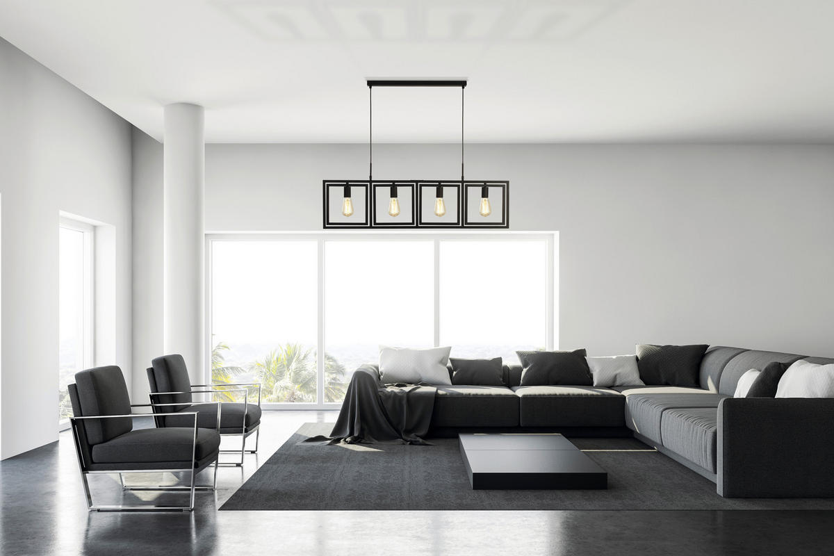 HÄNGLAMPA Plaza 113,5/25/150 cm  - svart, Lifestyle, metall (113,5/25/150cm)