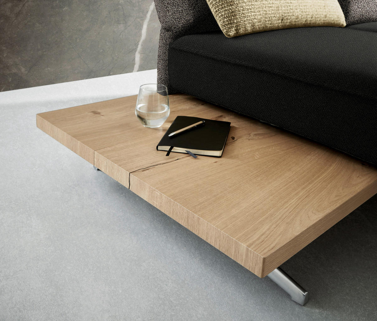 ECKSOFA in Flachgewebe Dunkelgrün  - Chromfarben/Dunkelgrün, Design, Holz/Textil (240/132cm) - Koinor