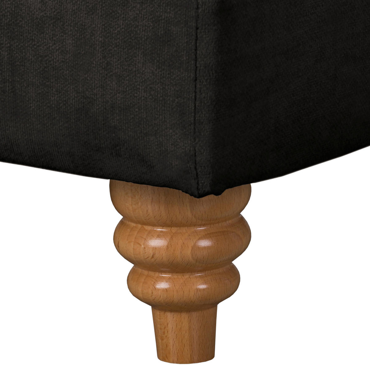 HOCKER in Textil Anthrazit  - Anthrazit/Braun, Design, Holz/Textil (96/35/62cm) - P & B