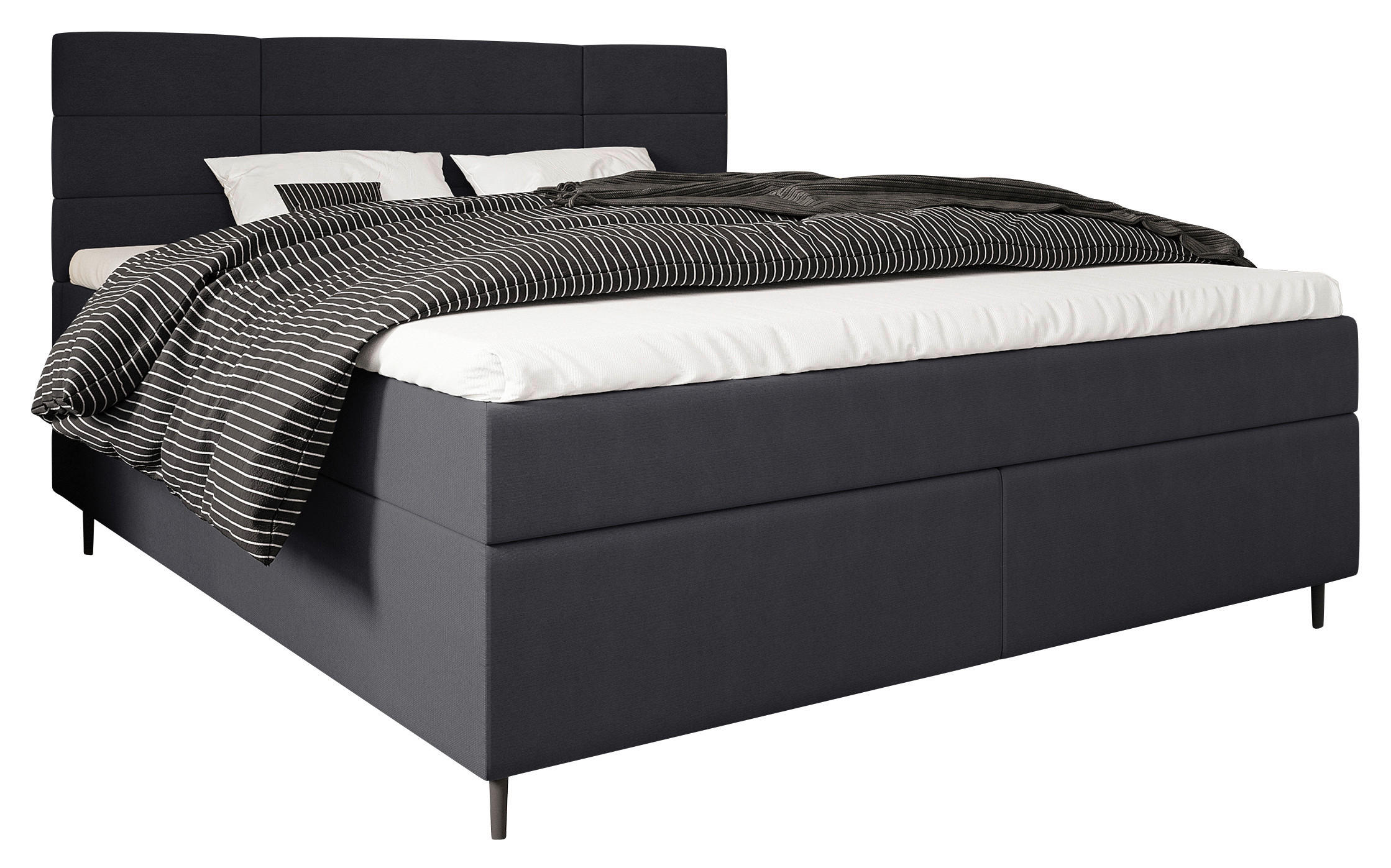 BOXBETT 180/200 cm  in Dunkelgrau  - Dunkelgrau/Birkefarben, KONVENTIONELL, Holz/Textil (180/200cm) - Boxxx