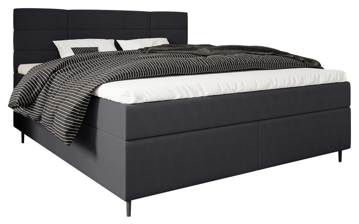 BOXBETT 180/200 cm  in Dunkelgrau  - Dunkelgrau/Birkefarben, Konventionell, Holz/Textil (180/200cm) - Carryhome