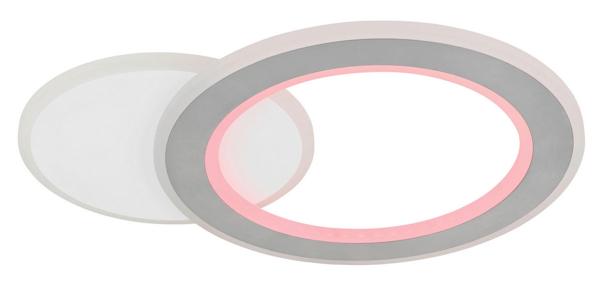 LED-DECKENLEUCHTE 51/38/4 cm   - Hellgrau/Schwarz, Design, Kunststoff/Metall (51/38/4cm) - Globo