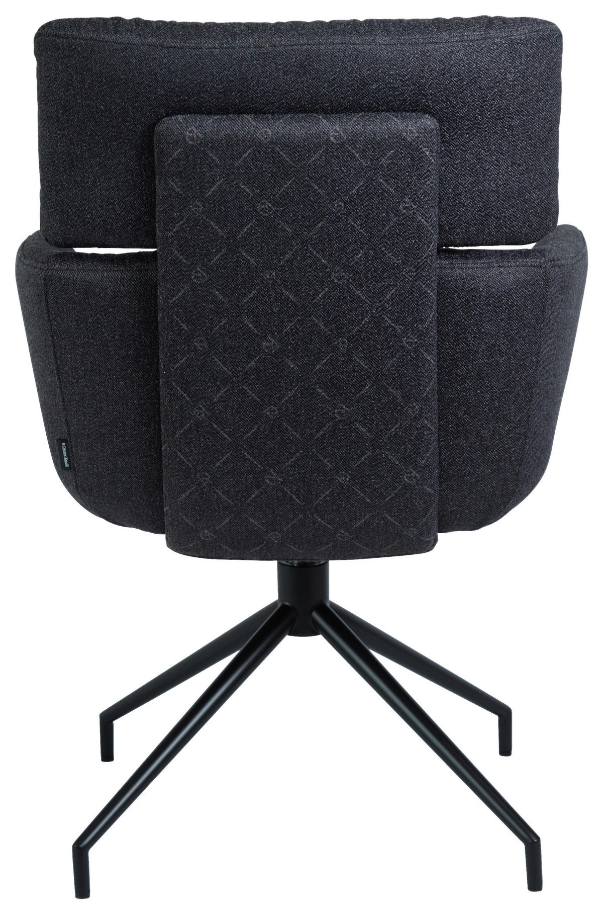 ARMLEHNSTUHL  Stoffauswahl, Sitzfläche 360° drehbar, automatische Rückholfunktion Webstoff  Graphitfarben, Schwarz  - Graphitfarben/Schwarz, Design, Textil/Metall (62/92/66cm) - Dieter Knoll