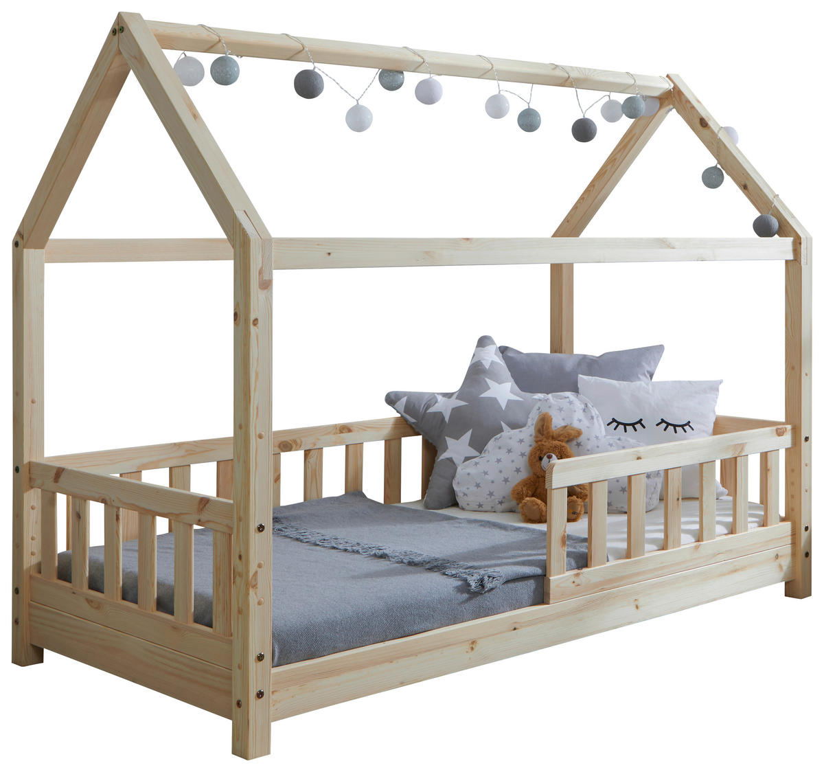 HAUSBETT 80/160 cm Naturfarben  - Naturfarben, Modern, Holz/Textil (80/160cm) - MID.YOU