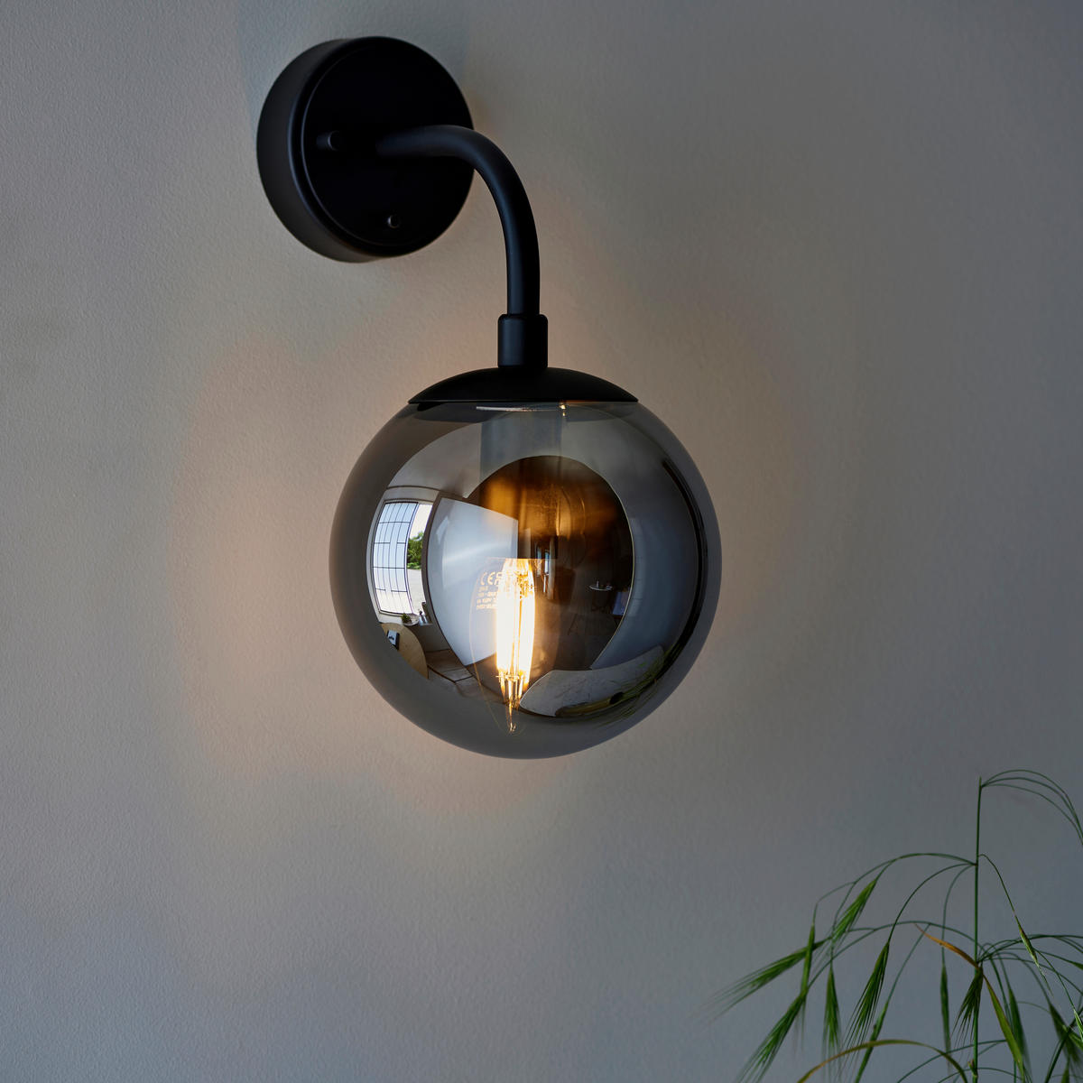 WANDLEUCHTE 15/29/20 cm   - Schwarzchrom, KONVENTIONELL, Glas (15/29/20cm) - ENDON