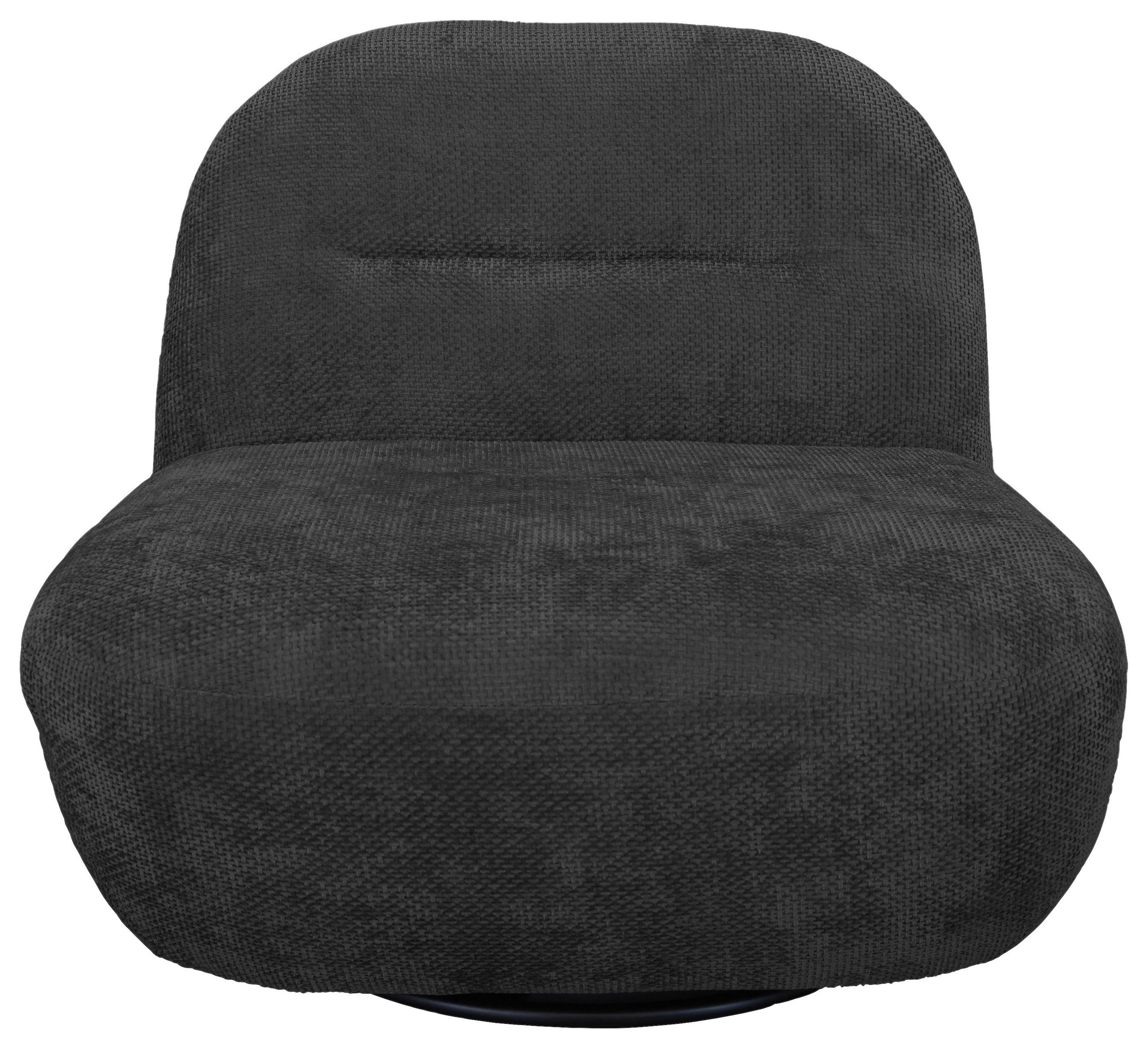SESSEL in Struktur Dunkelgrau  - Dunkelgrau/Schwarz, Basics, Textil/Metall (85/74/85cm) - Livetastic