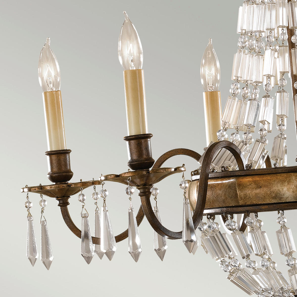 KRONLEUCHTER Elstead Bellini 68.6/81.5 cm   - Bronzefarben, KONVENTIONELL, Glas/Metall (68.6/81.5cm) - Elstead Lighting