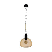 HÄNGELEUCHTE 32,5/110 cm    - Schwarz, Design, Glas/Metall (32,5/110cm) - Eglo