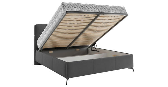 POLSTERBETT gepolstertes Kopfteil, Lattenrost Anthrazit 140/200 cm  - Anthrazit/Schwarz, MODERN, Holz/Textil (140/200cm) - Carryhome